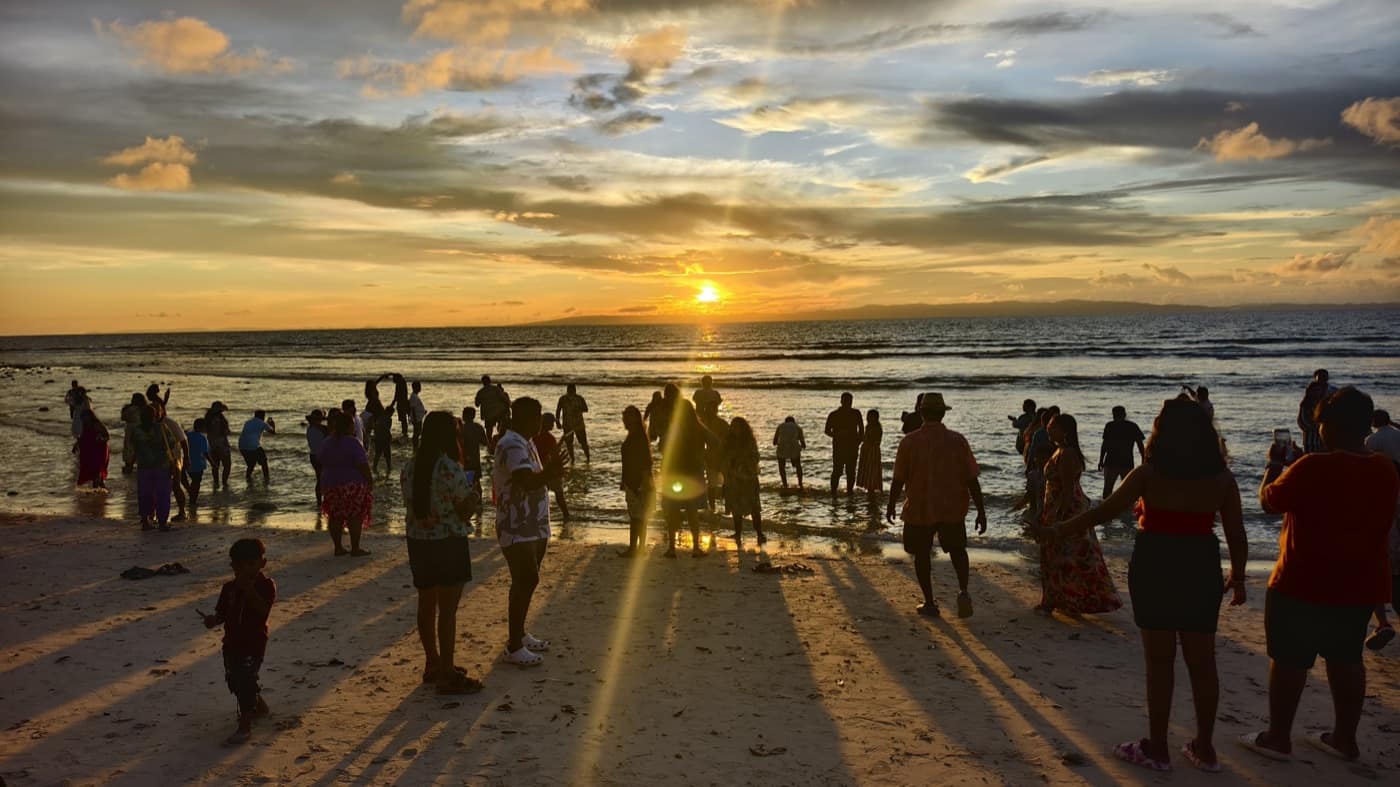 Sunset over the shallows at Laxmanpur Beach, Neil Island